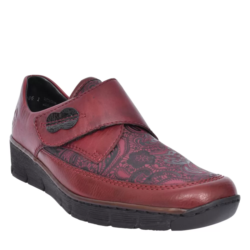 Ladies RIEKER Ladies 537C0 Wedge Shoe In Wine