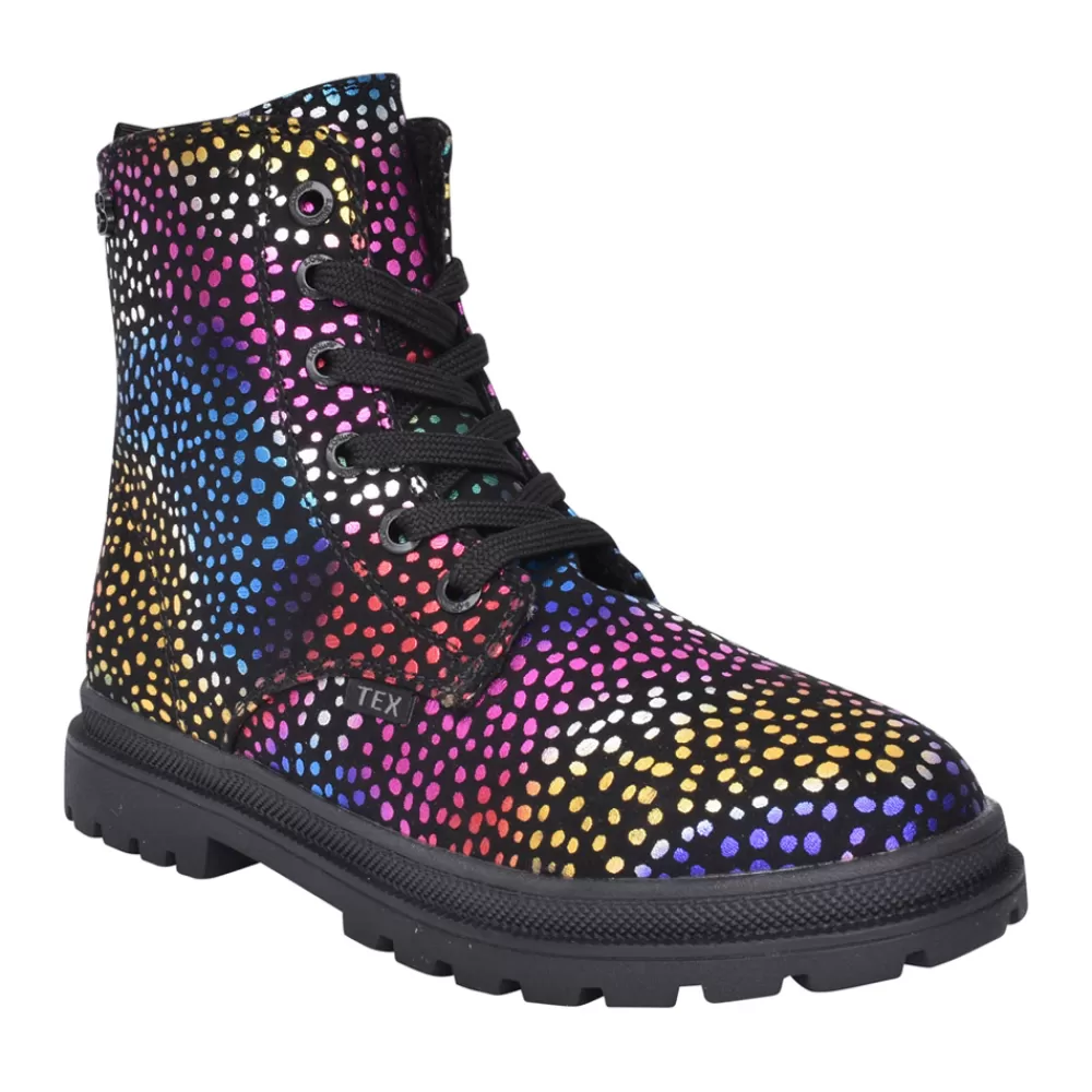 Ladies S.OLIVER Ladies 5-45202 Laced Ankle Boot In Black Multi