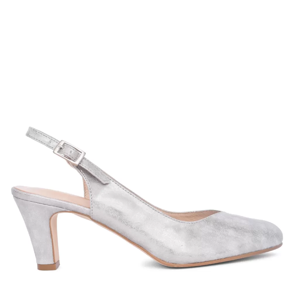 Ladies ZANY Ladies 558 Low Heel Sling Back In Grey