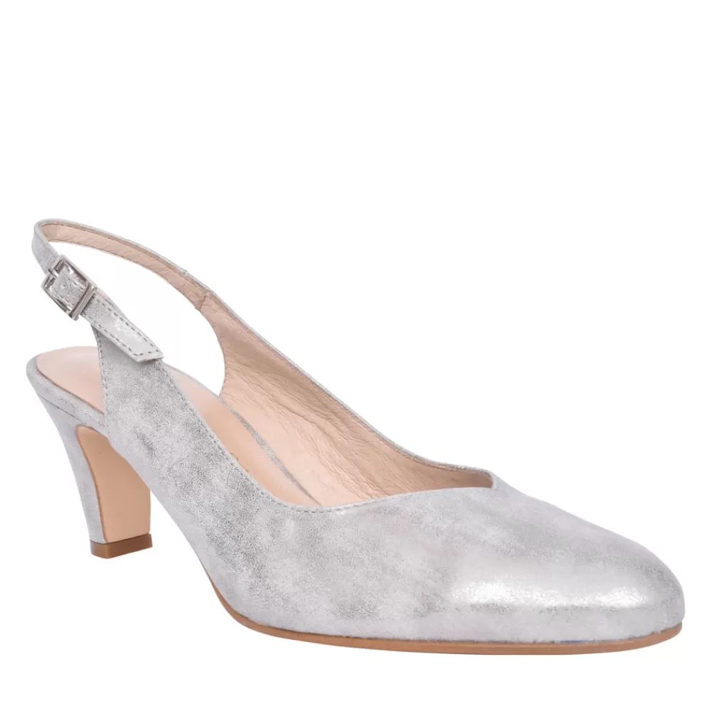Ladies ZANY Ladies 558 Low Heel Sling Back In Grey