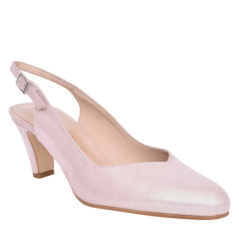 Ladies ZANY Ladies 558 Low Heel Sling Back Shoe In Pink