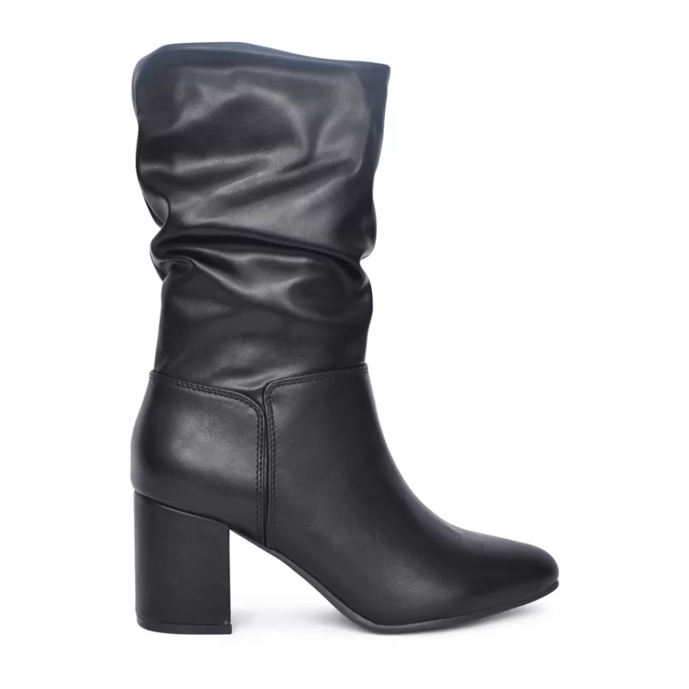 Ladies SPROX Ladies 566940 Medium Heel Calf Boot In Black
