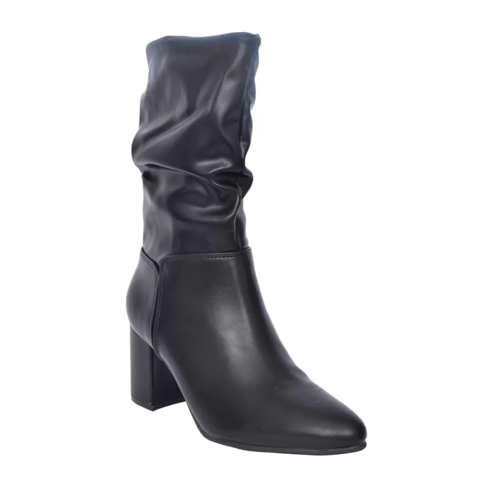 Ladies SPROX Ladies 566940 Medium Heel Calf Boot In Black