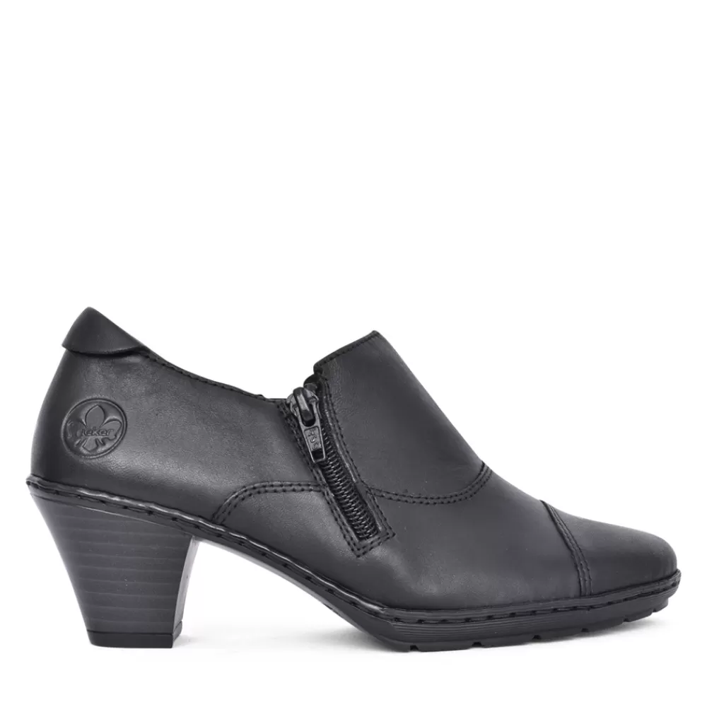 Ladies RIEKER Ladies 57173 Low Heel Shoe In Black