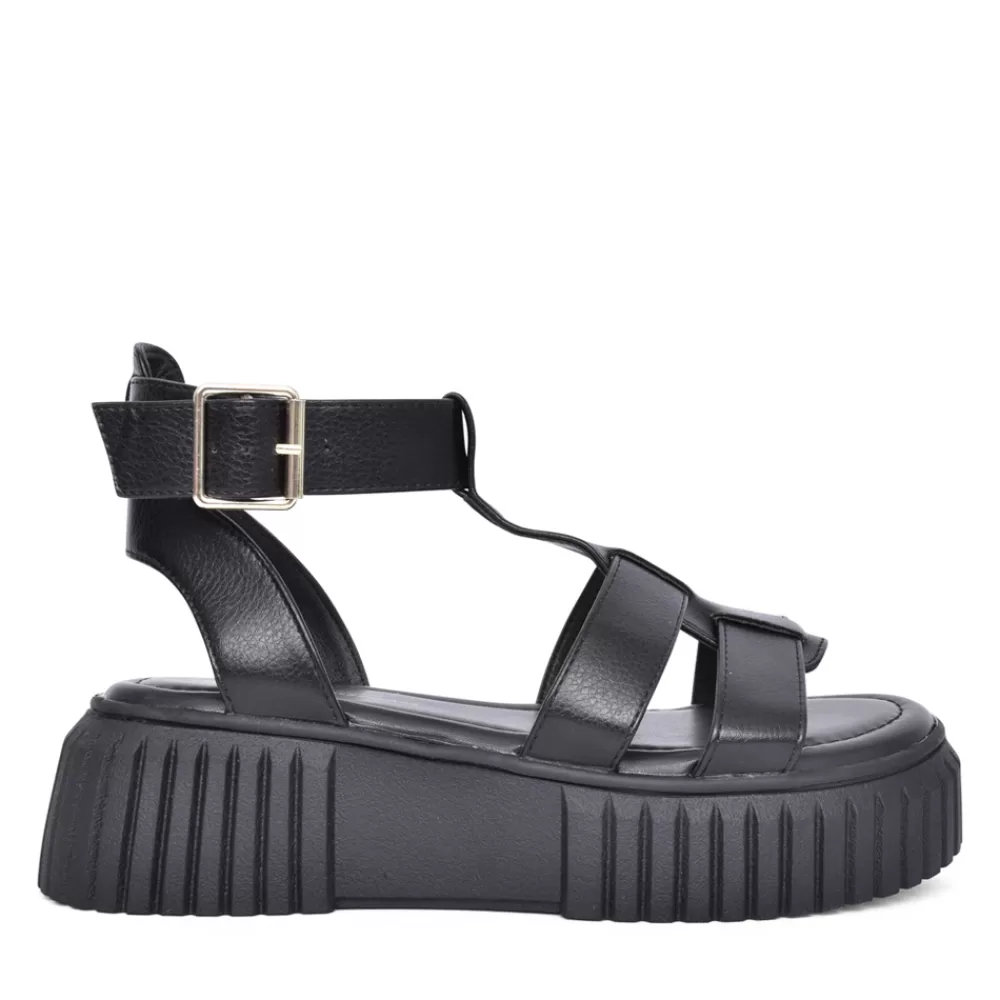 Ladies SPROX Ladies 585840 Wedge Sandal In Black
