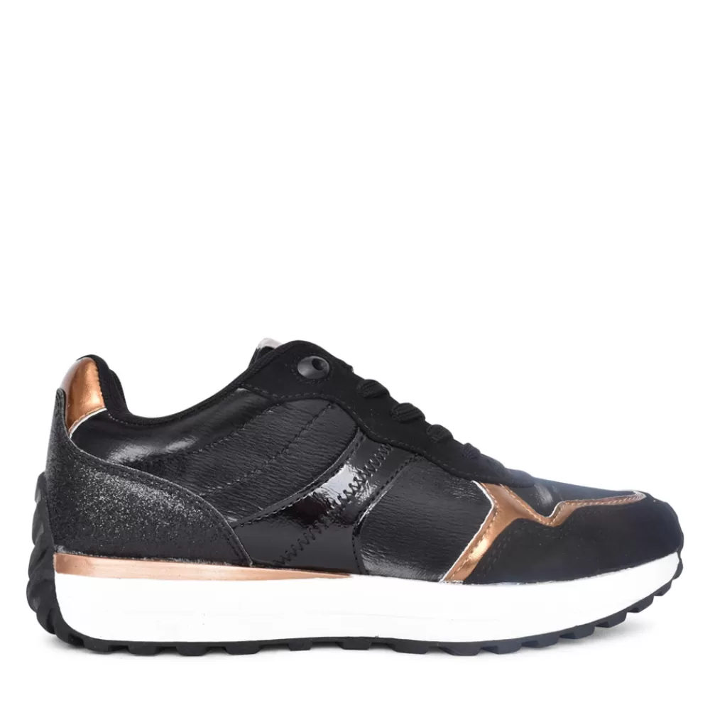 Ladies SPROX Ladies 594616 Laced Trainer In Black