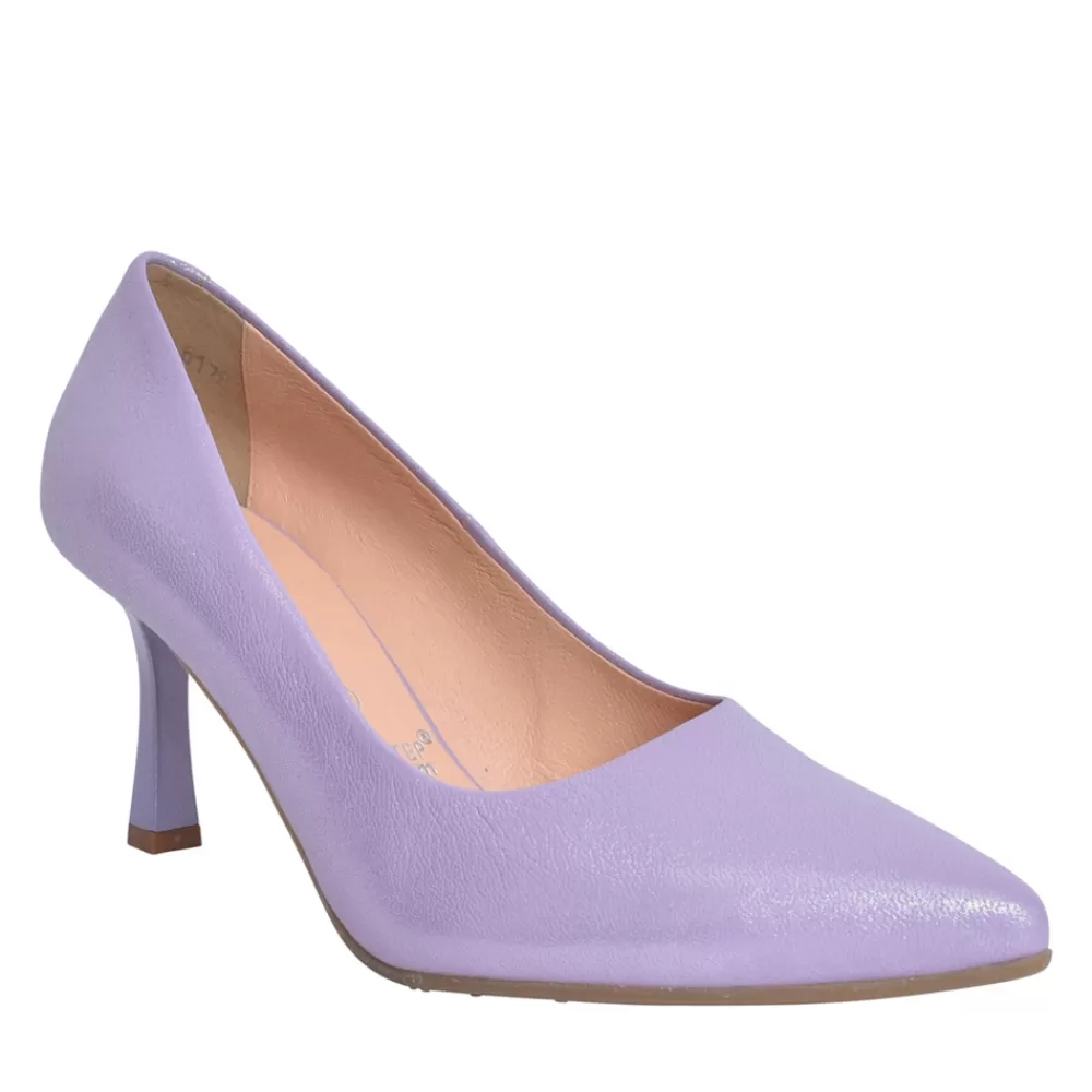 Ladies BIOECO Ladies 6178 Medium Heel Court Shoe In Lavender