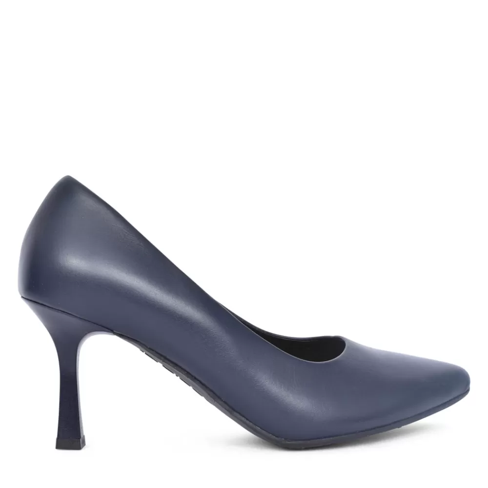 Ladies BIOECO Ladies 6178 Medium Heel Court Shoe In Navy