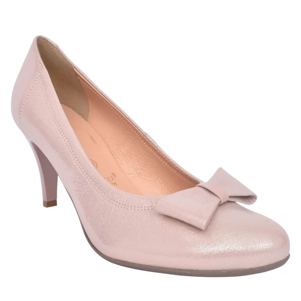 Ladies BIOECO Ladies 6298 Medium Heel Court Shoe In Pink