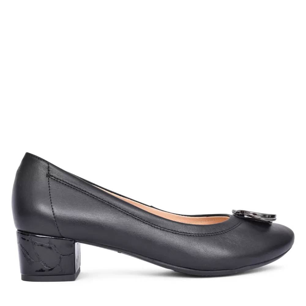 Ladies BIOECO Ladies 6415 Low Heel Court Shoe In Black