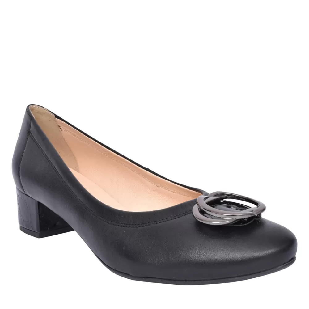 Ladies BIOECO Ladies 6415 Low Heel Court Shoe In Black