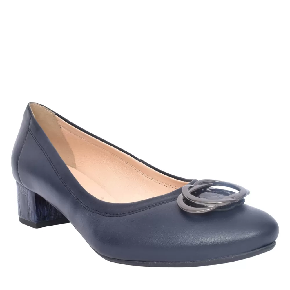 Ladies BIOECO Ladies 6415 Low Heel Court Shoe In Navy