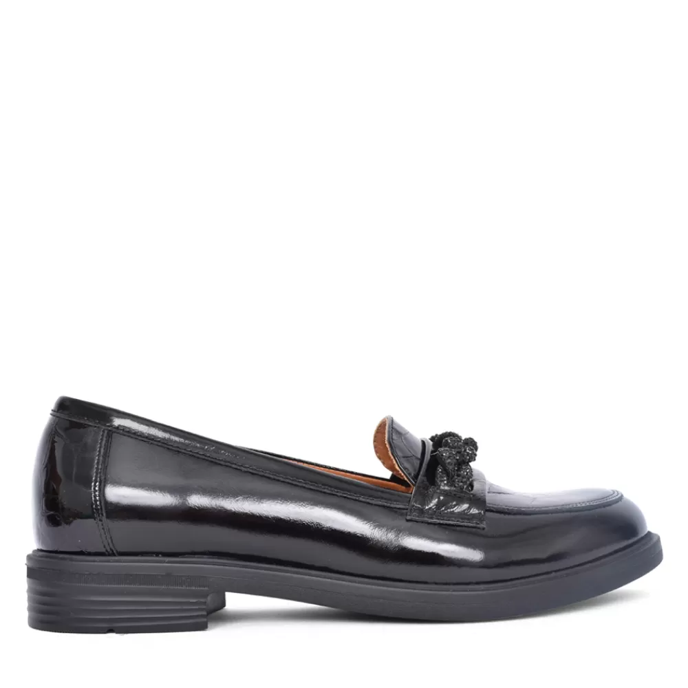 Ladies BIOECO Ladies 6418 Loafer In Black Patent