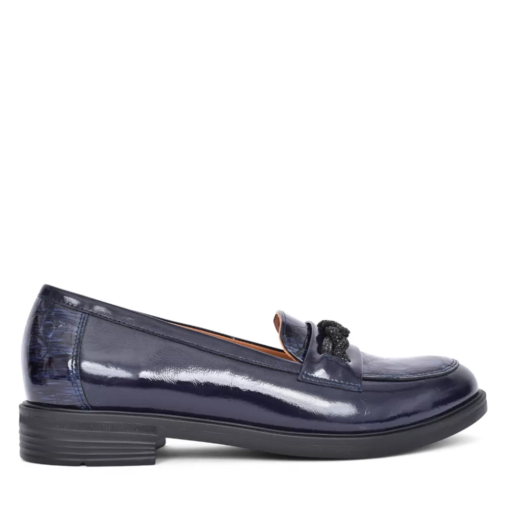 Ladies BIOECO Ladies 6418 Loafer In Navy Patent