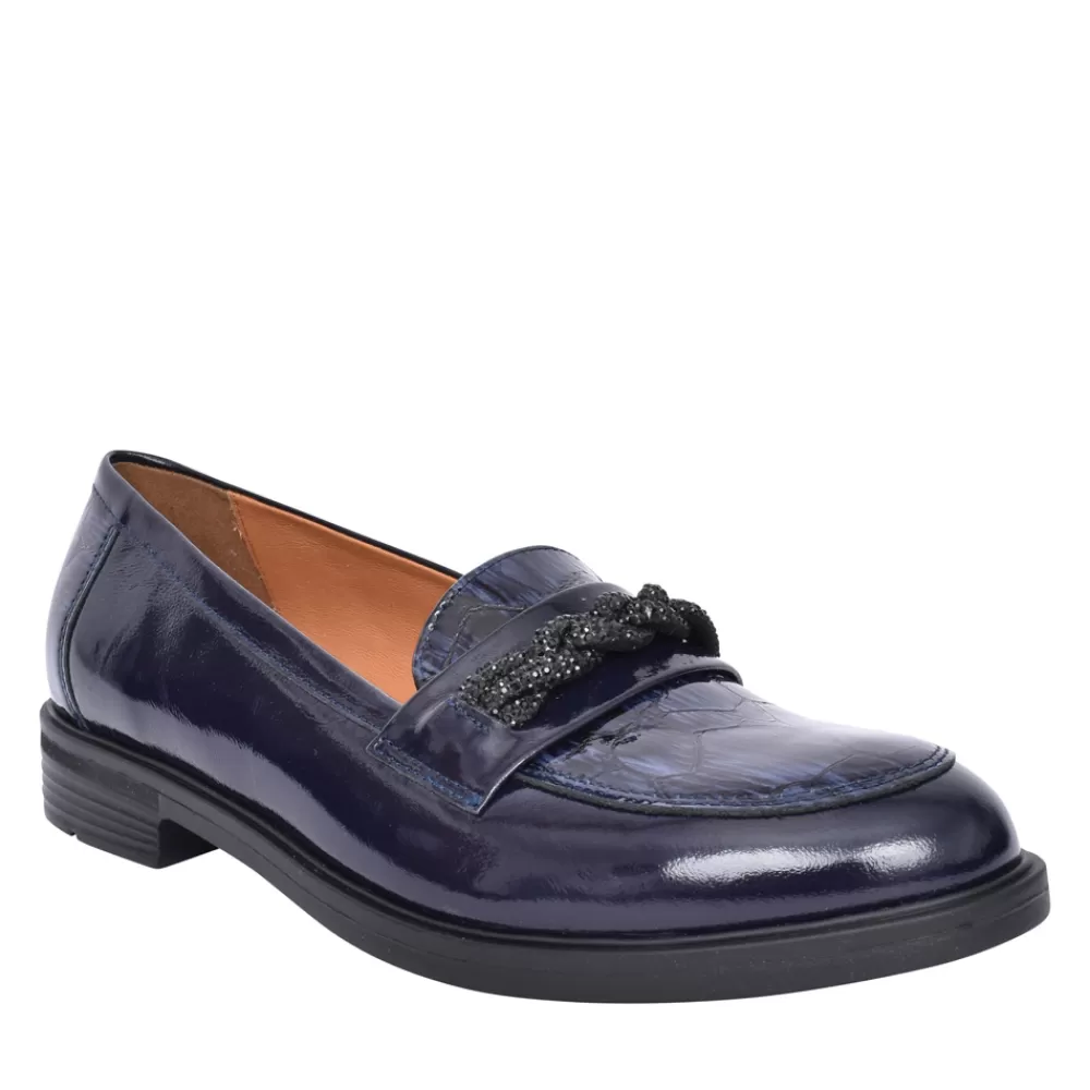 Ladies BIOECO Ladies 6418 Loafer In Navy Patent