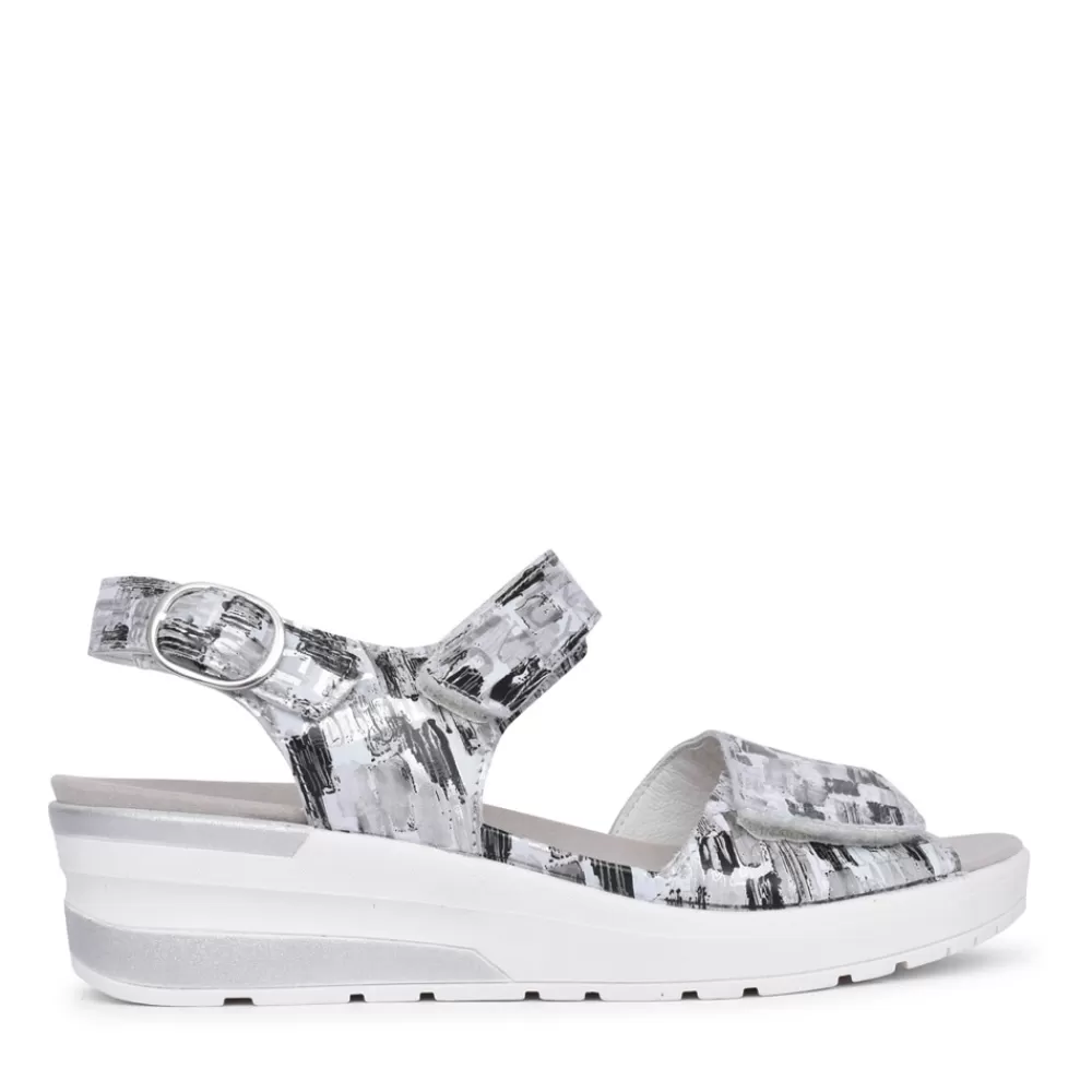 Ladies WALDLAUFER Ladies 702005 H-Claudia 702005 Sandal In Grey