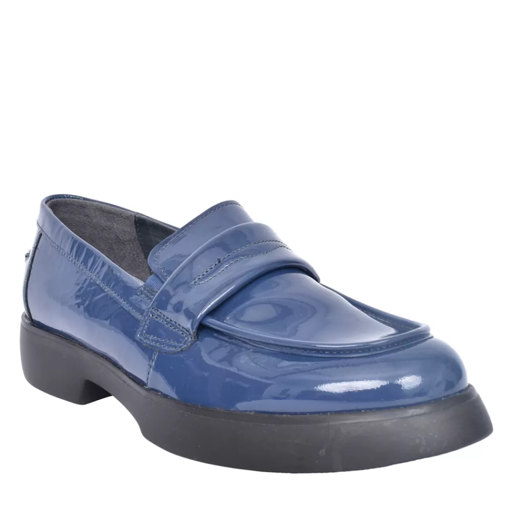 Ladies WALDLAUFER Ladies 720503 Blue H-Penny Slip-On Shoe In Blue