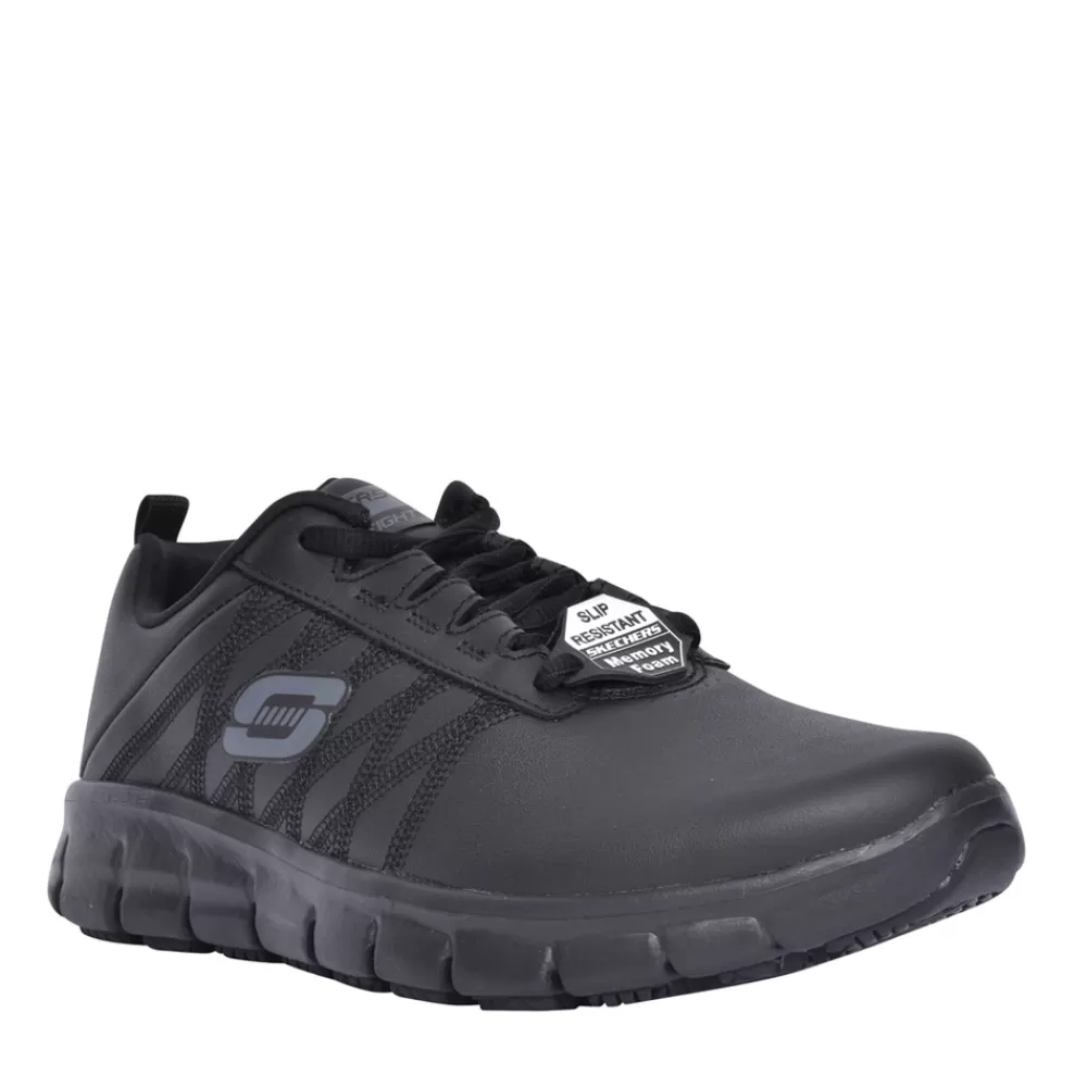 Ladies SKECHERS Ladies 76576Ec Sure Track Laced Trainer In Black