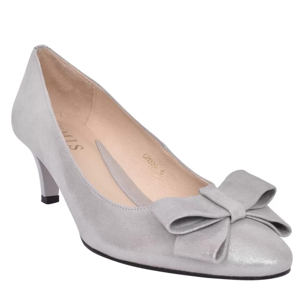 Ladies EMIS Ladies 8026 Low Heel Court Shoe In Grey