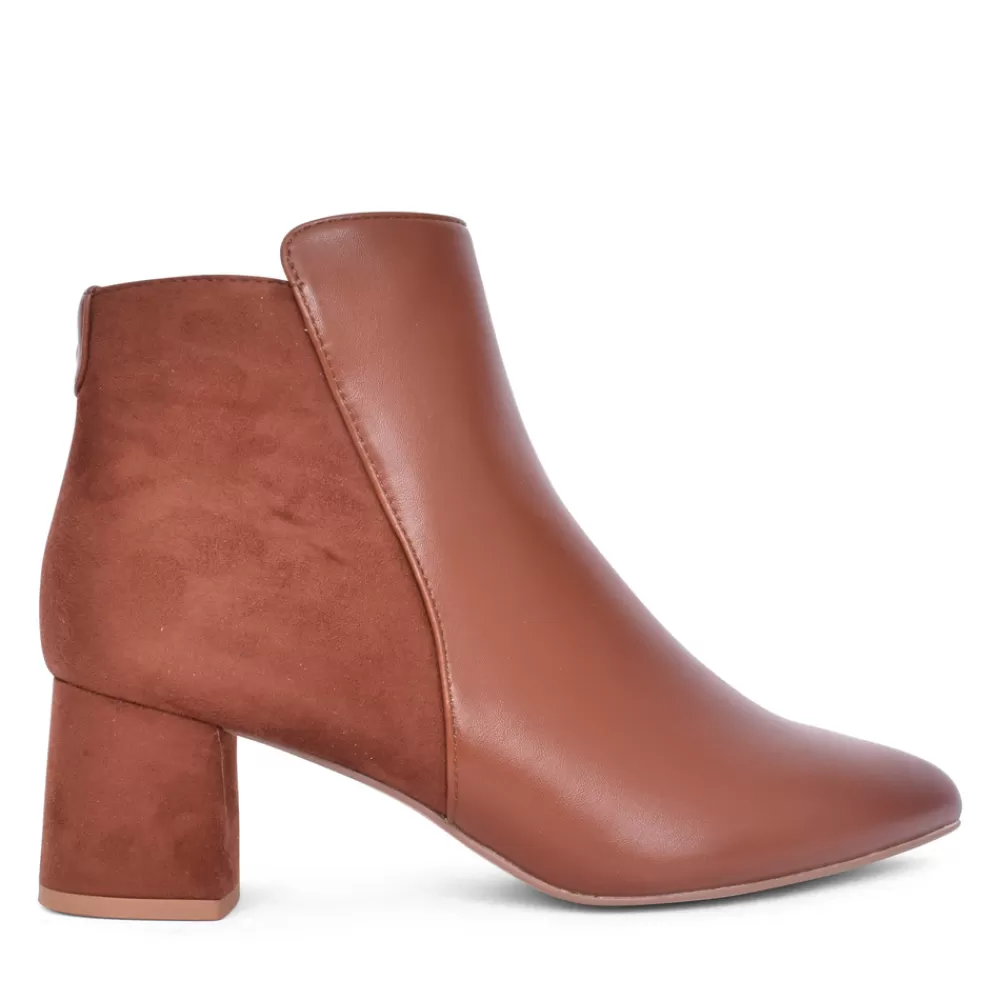 Ladies JANA Ladies 8-25375 Low Heel Ankle Boot In Tan