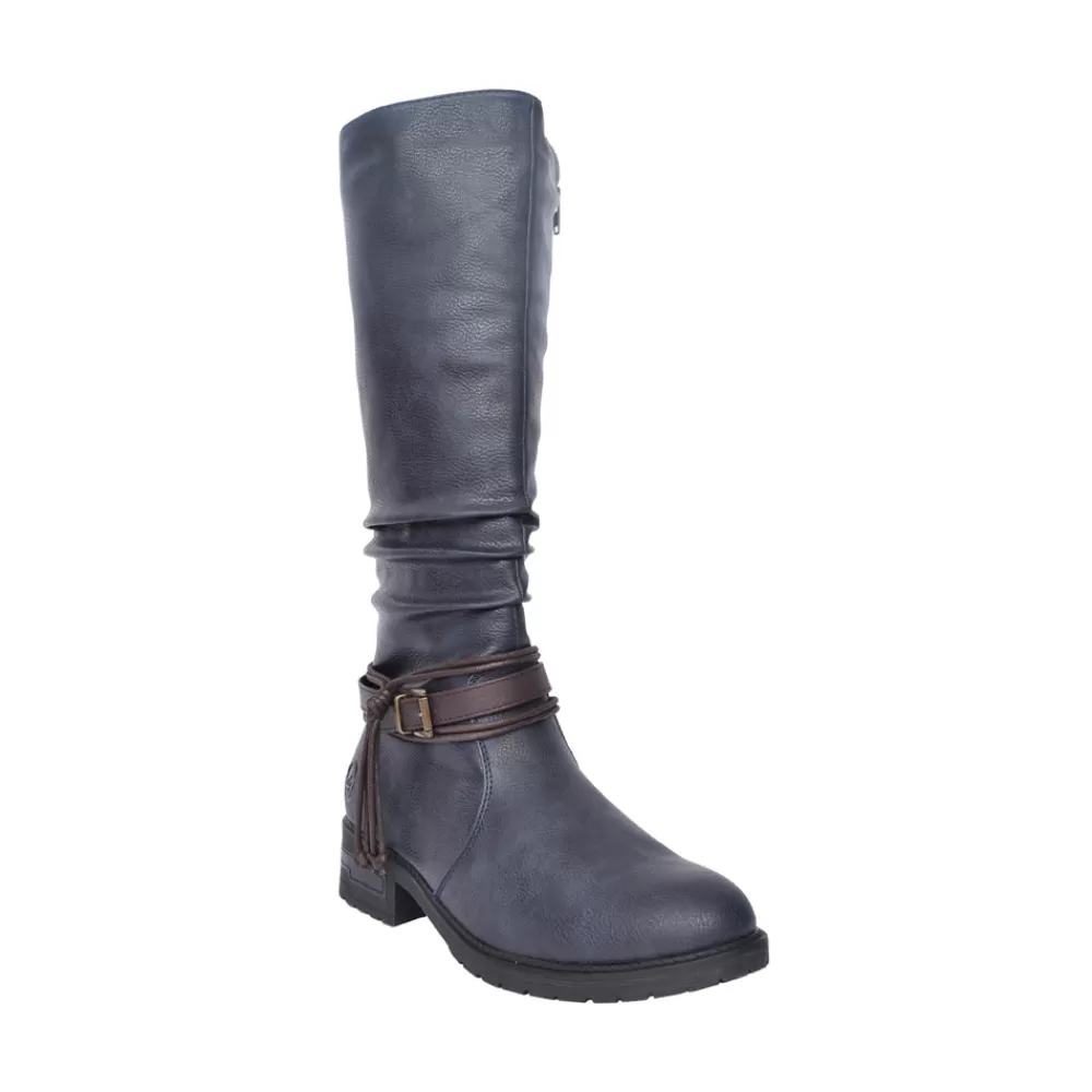 Ladies RIEKER Ladies 91694 Long Leg Boot In Navy