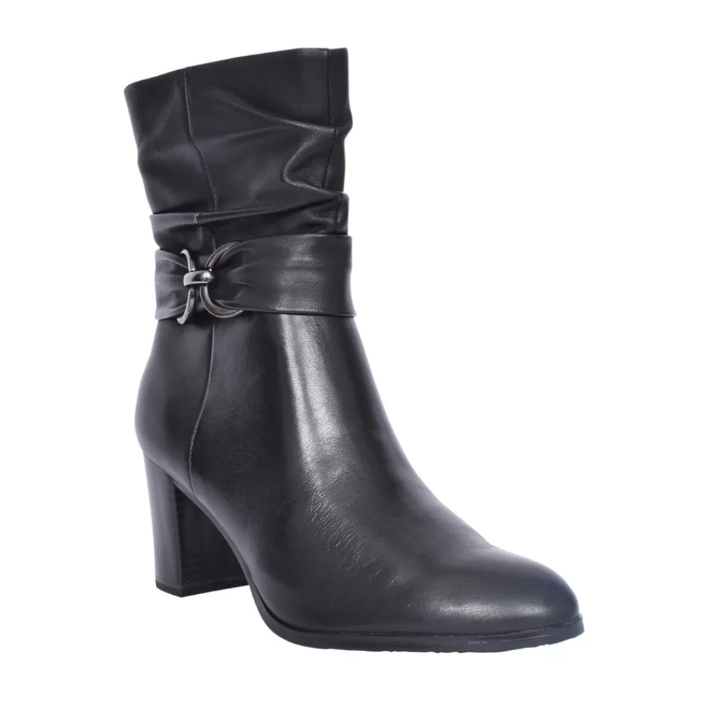 Ladies CAPRICE Ladies 9-25328 Medium Heel Calf Boot In Black