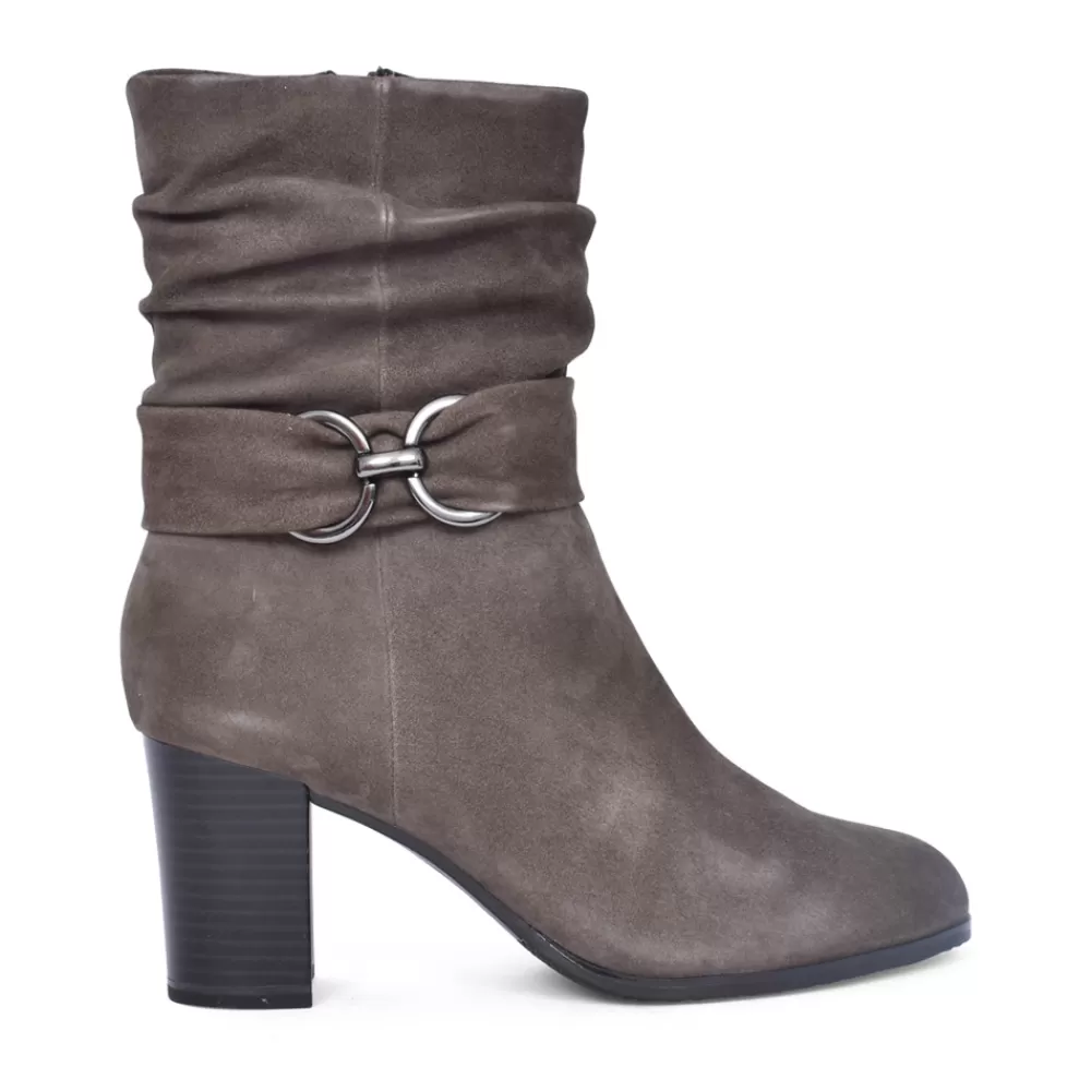 Ladies CAPRICE Ladies 9-25328 Medium Heel Calf Boot In Stone