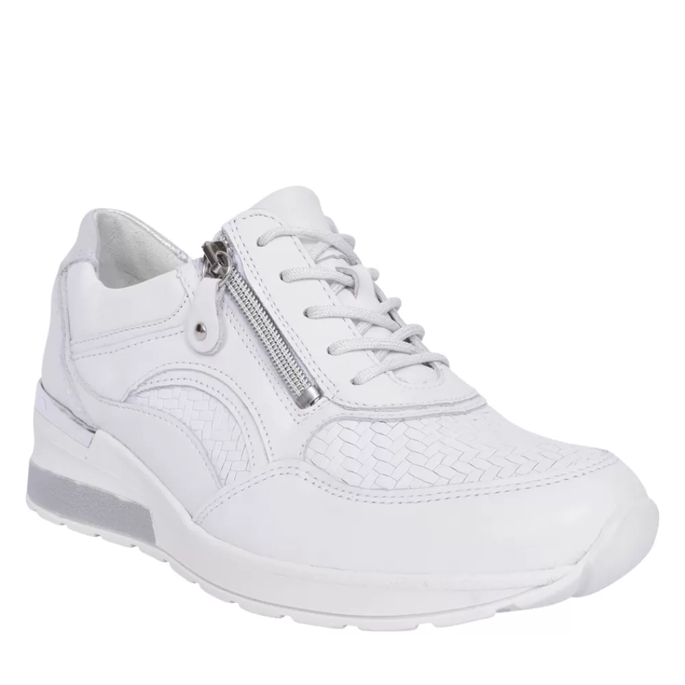 Ladies WALDLAUFER Ladies 93901 H-Clara Laced Trainer. In White