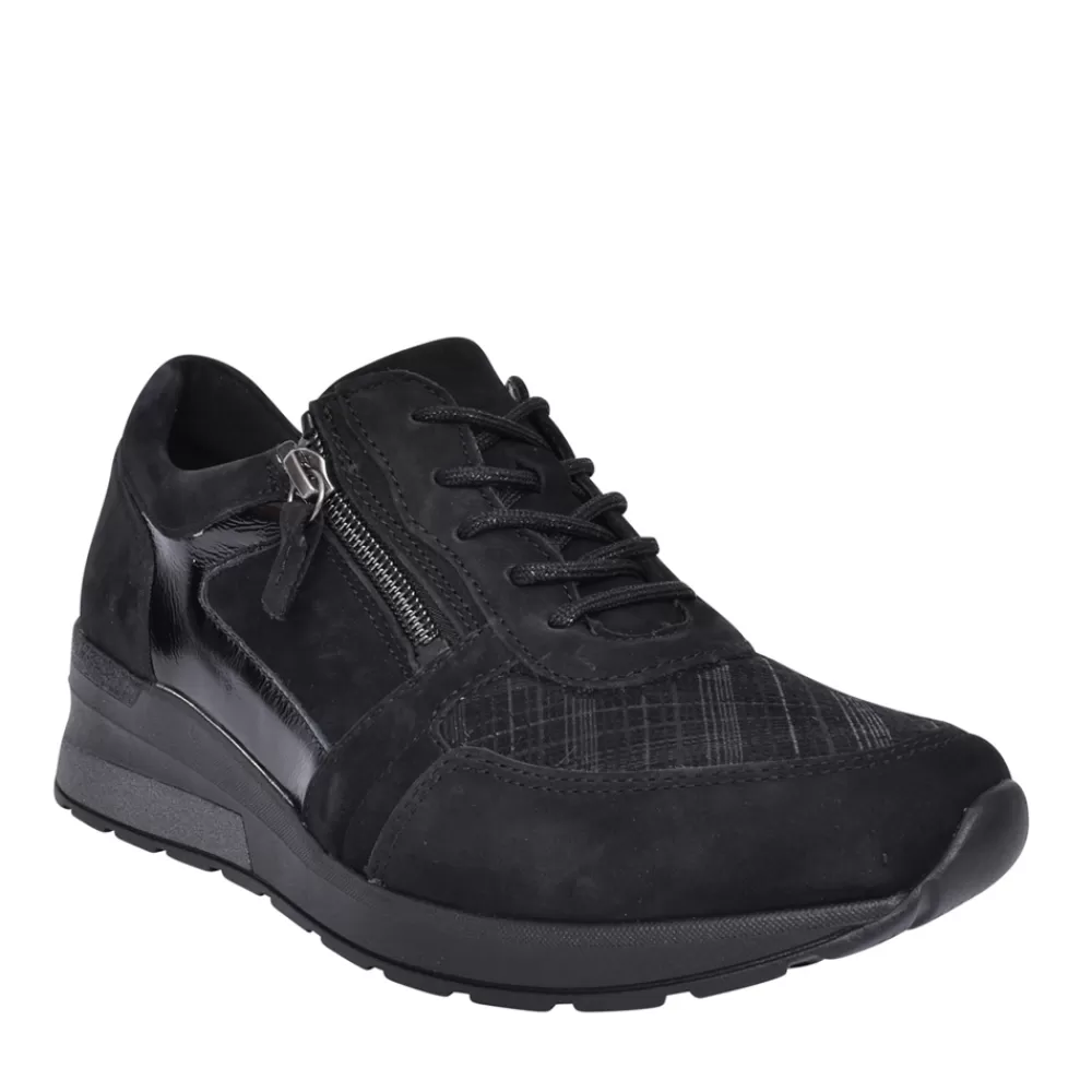 Ladies WALDLAUFER Ladies 939H01 H-Clara Laced Trainer In Black