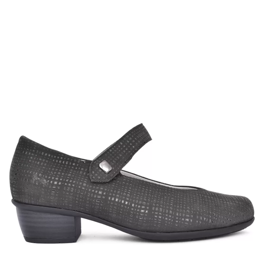 Ladies WALDLAUFER Ladies 967303 Grey Haifi Velcro Shoe In Grey