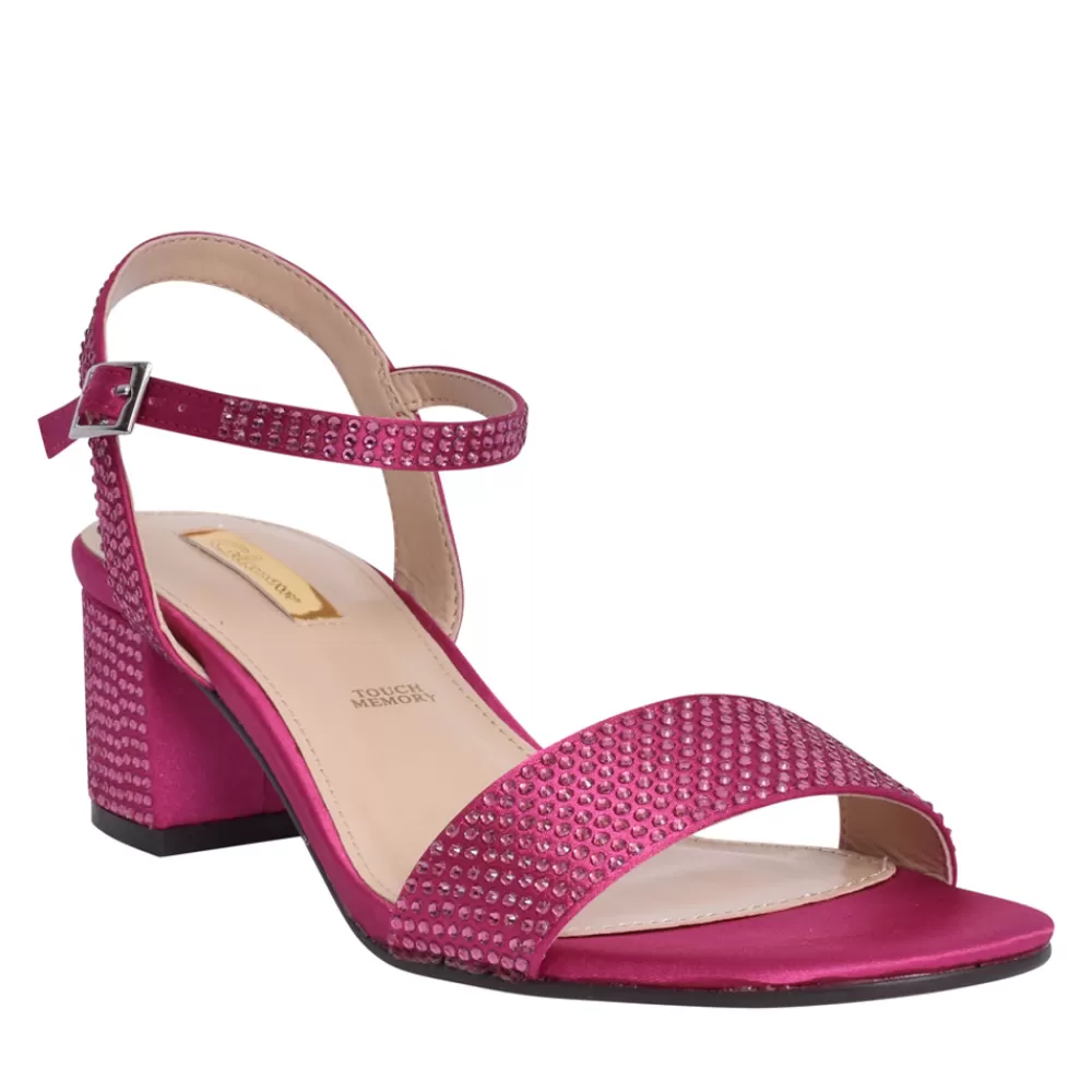 Ladies GLAMOUR Ladies Adele Block Heel Sandal In Fuchsia