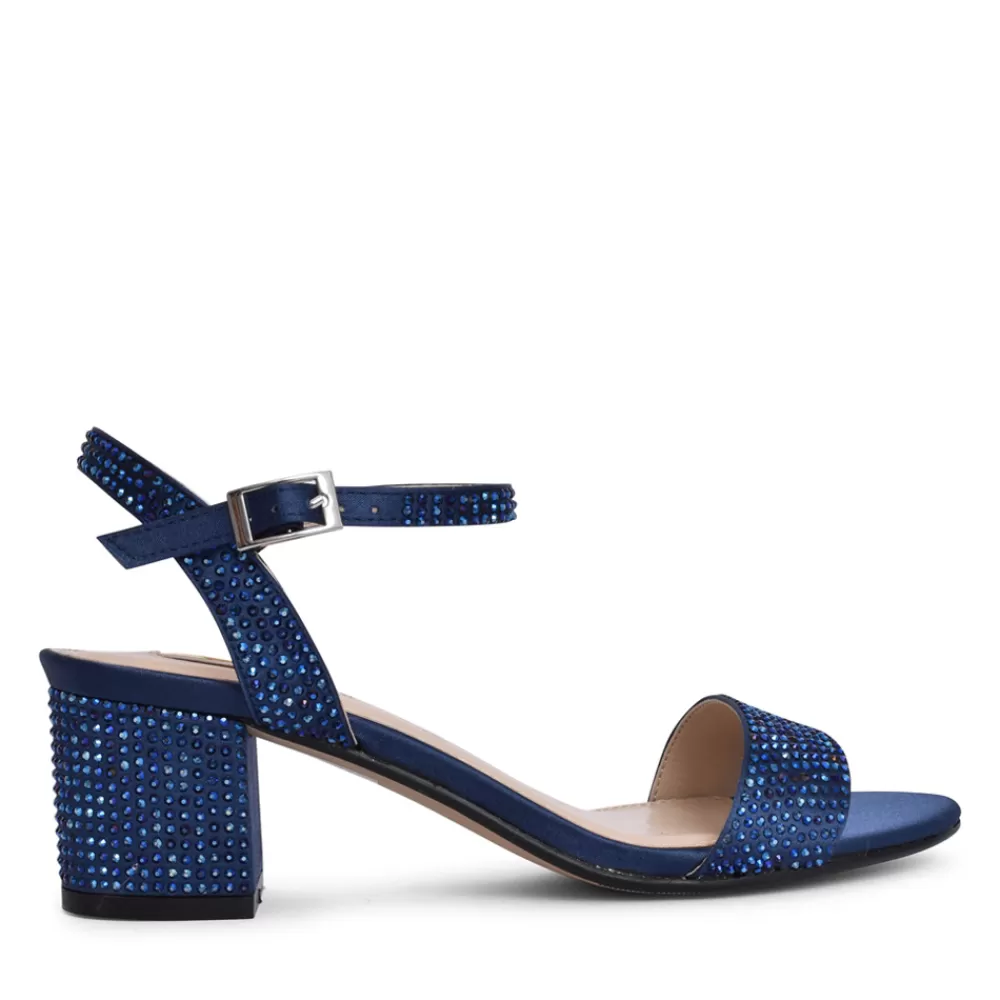 Ladies GLAMOUR Ladies Adele Block Heel Sandal In Navy