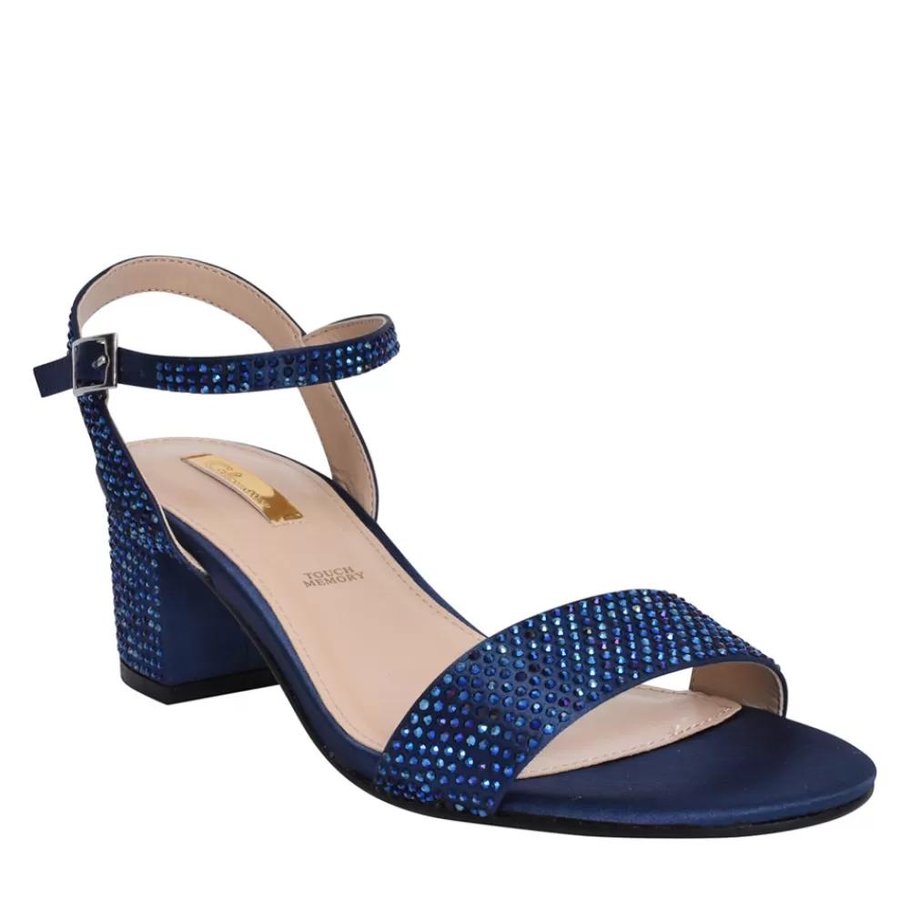 Ladies GLAMOUR Ladies Adele Block Heel Sandal In Navy