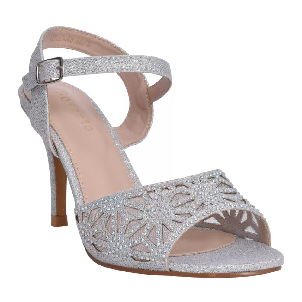 Ladies SORENTO Ladies Applewood Dress Sandal In Silver