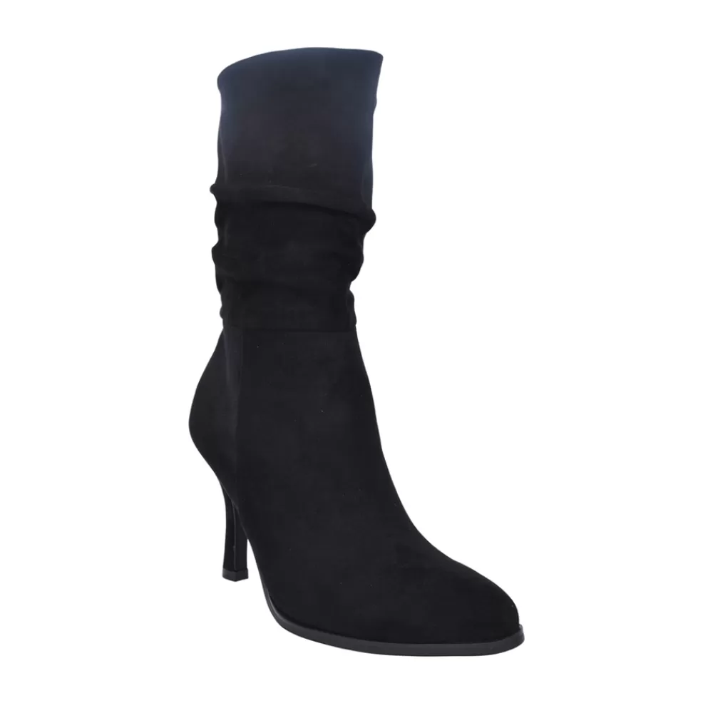 Ladies MILLIE & CO Ladies B918760 Medium Heel Calf Boot In Black