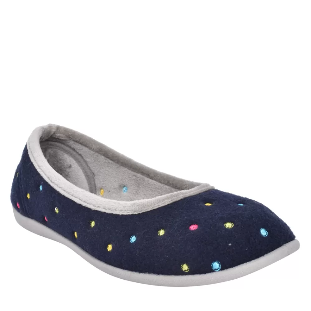 Ladies PADDERS Ladies Ballerina 4025 Wide Fit Slipper In Navy