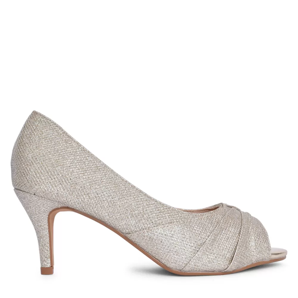Ladies SORENTO Ladies Ballybeg Peep Toe Shoe In Gold
