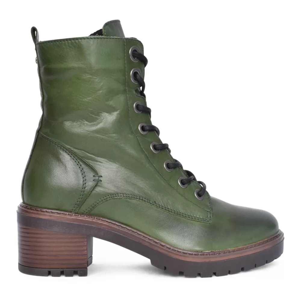 Ladies MODA IN PELLE Ladies Bellzie Laced Ankle Boot In Green