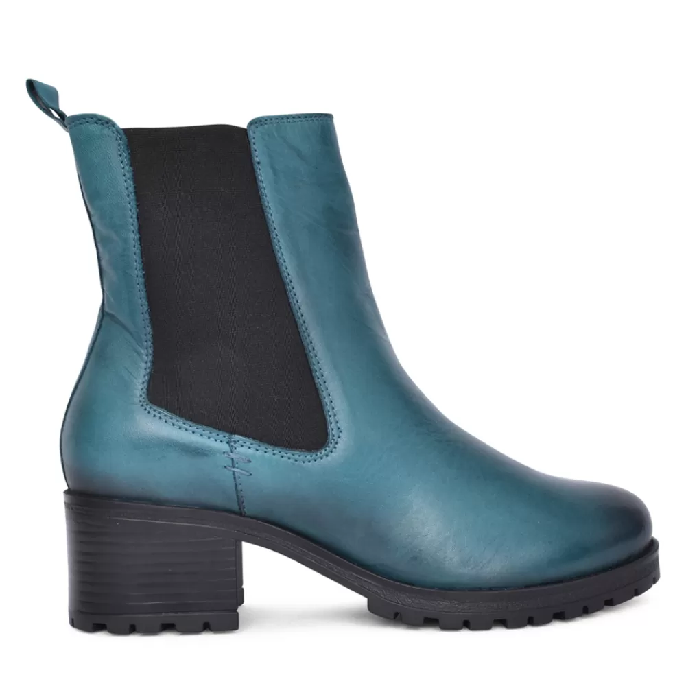 Ladies MODA IN PELLE Ladies Brooklea Block Heel Ankle Boot In Teal
