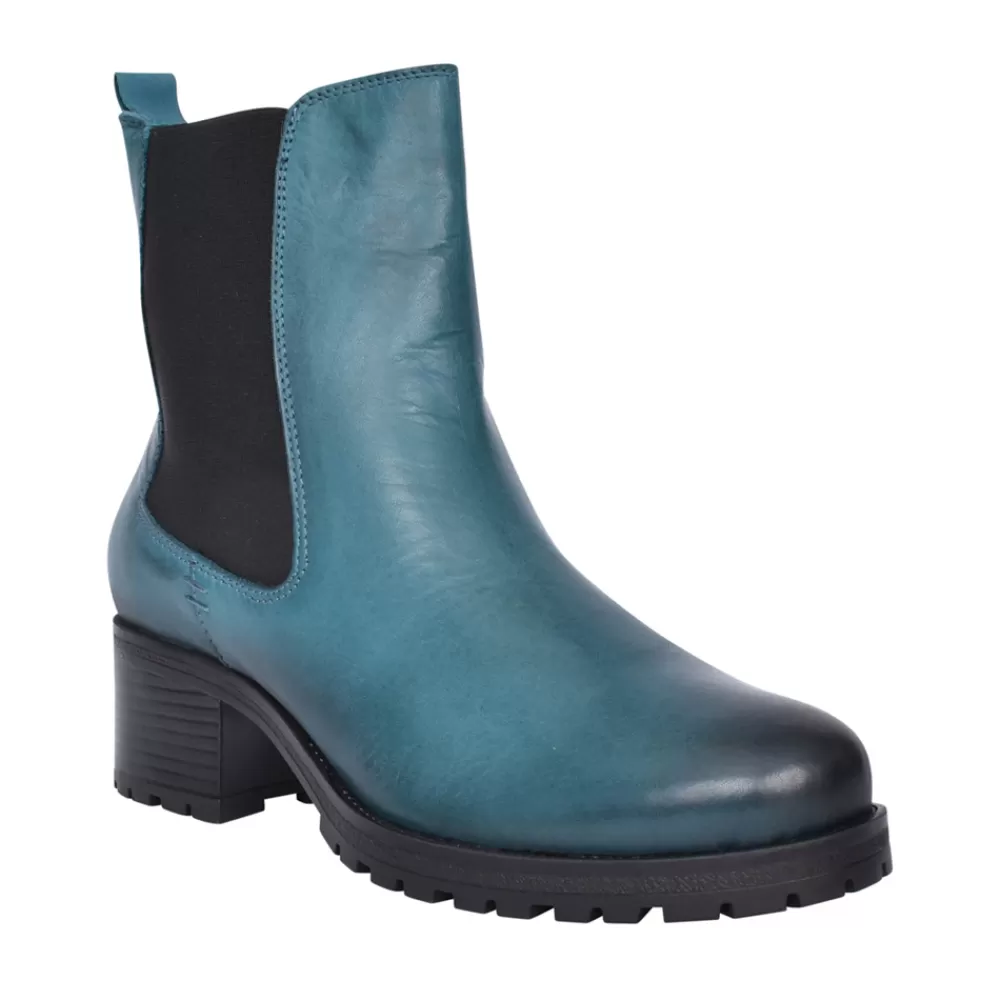Ladies MODA IN PELLE Ladies Brooklea Block Heel Ankle Boot In Teal