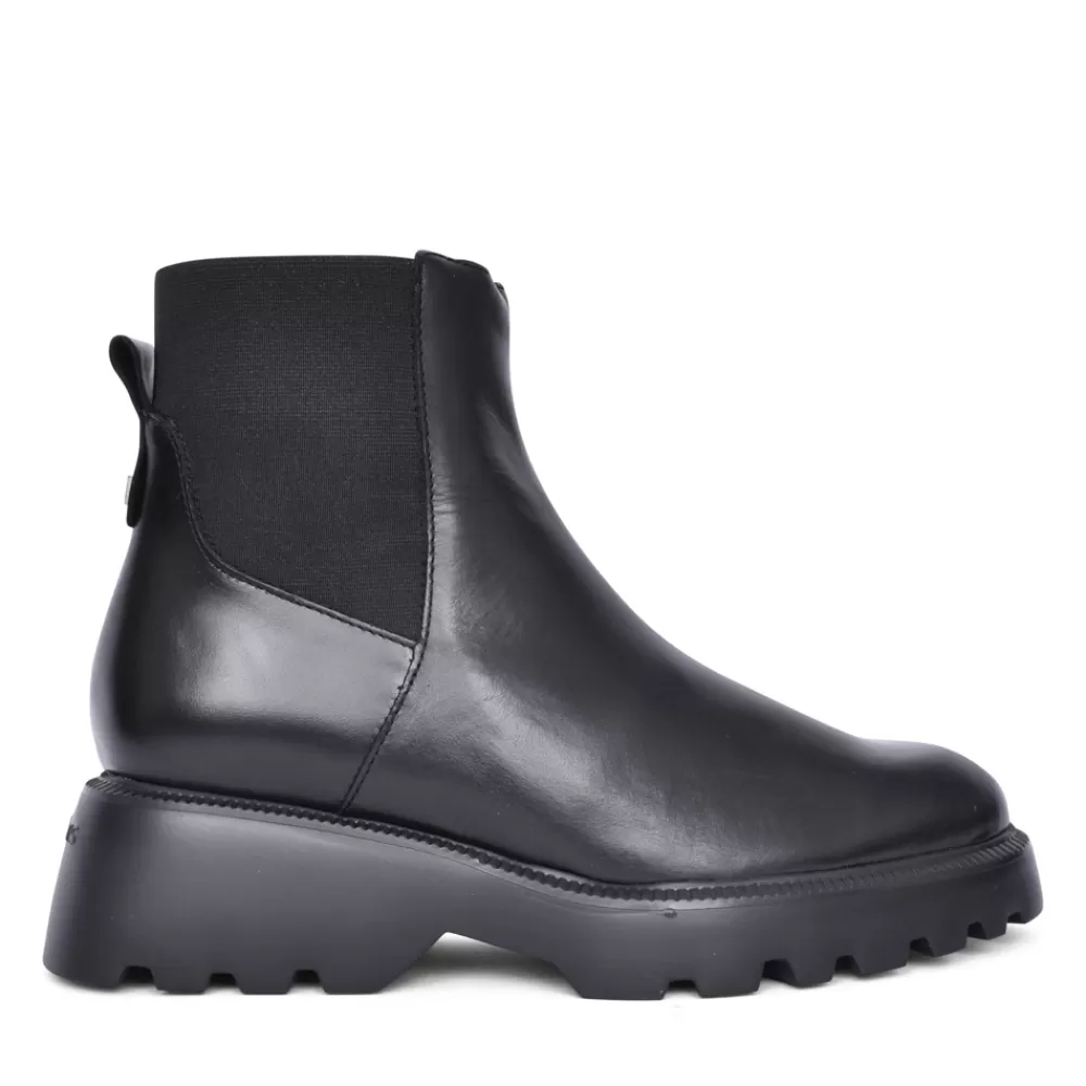 Ladies WONDERS Ladies C-7203 Slip-On Ankle Boot In Black
