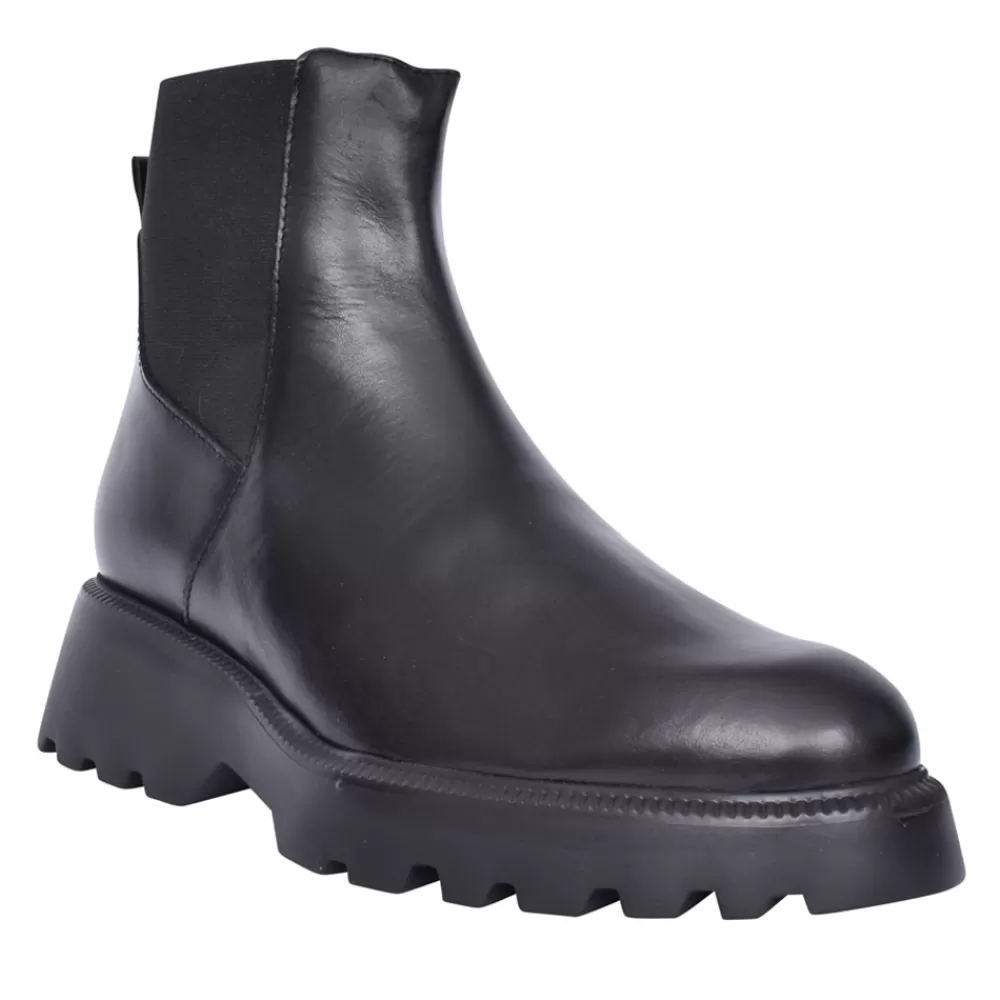 Ladies WONDERS Ladies C-7203 Slip-On Ankle Boot In Black