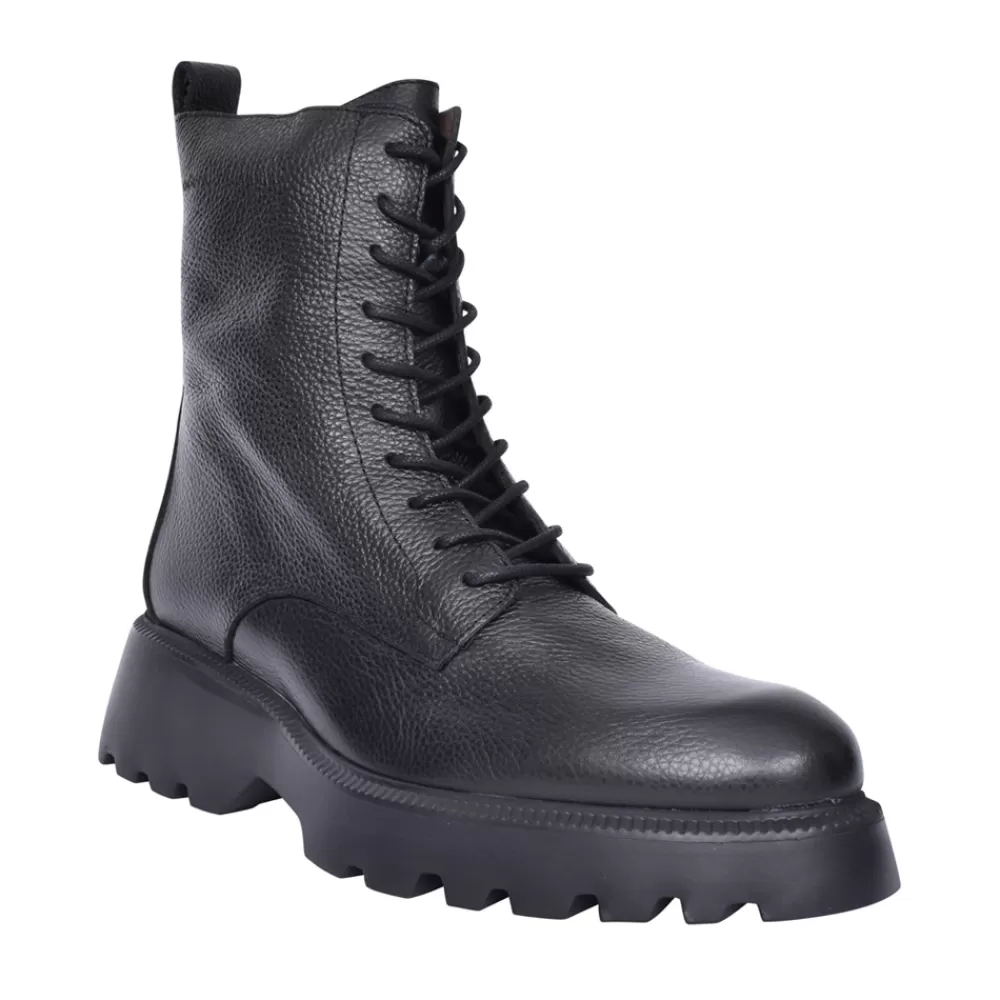 Ladies WONDERS Ladies C-7205 Laced Calf Boot In Black