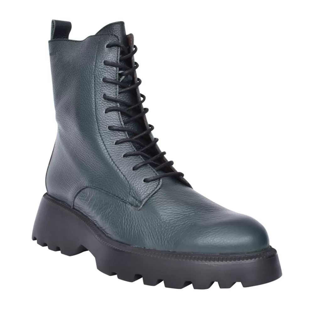 Ladies WONDERS Ladies C-7205 Laced Calf Boot In Green
