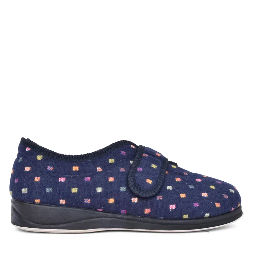 Ladies PADDERS Ladies Camilla 447 Wide Fit Plain Slipper In Navy