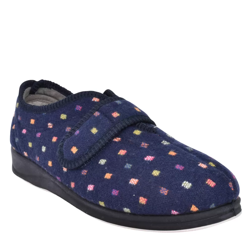 Ladies PADDERS Ladies Camilla 447 Wide Fit Plain Slipper In Navy