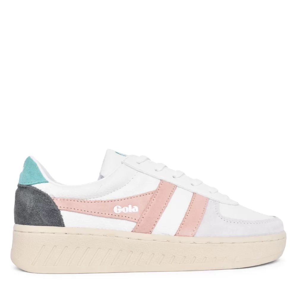 Ladies GOLA Ladies Cla415 Grandslam Trident Laced Trainer In Pink
