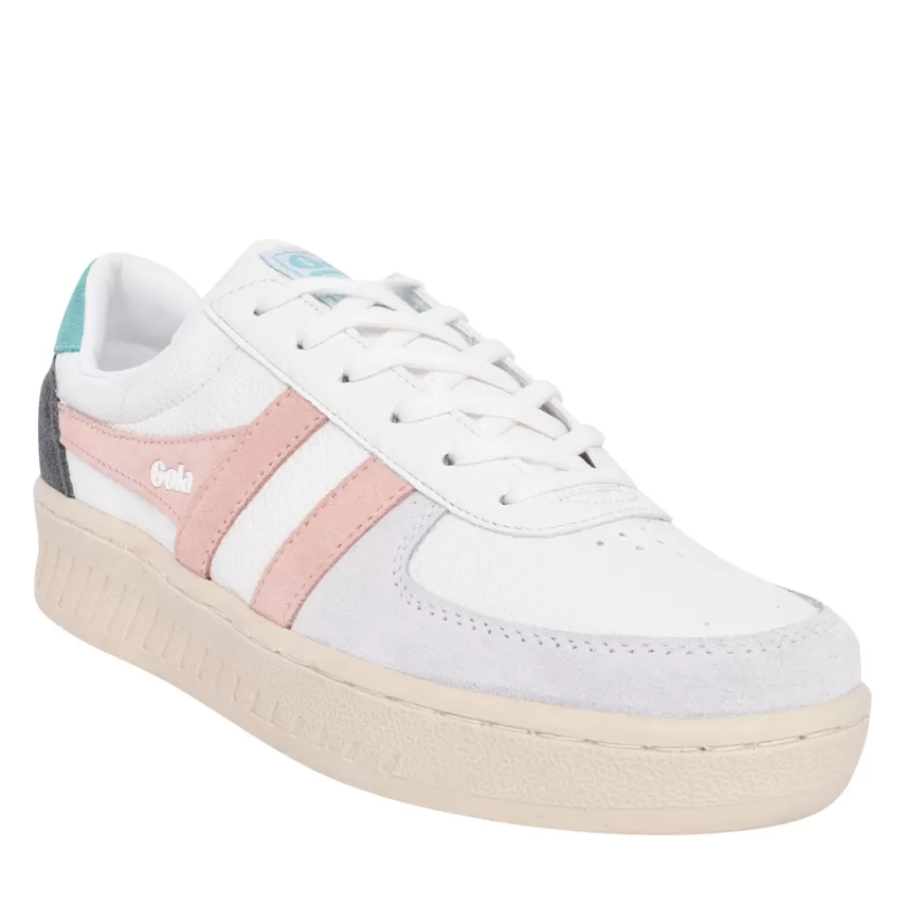 Ladies GOLA Ladies Cla415 Grandslam Trident Laced Trainer In Pink