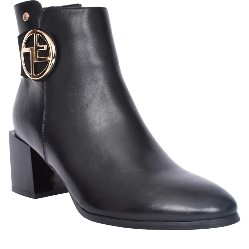 Ladies PATRIZIO COMO Ladies Crissier Medium Heel Ankle Boot In Black