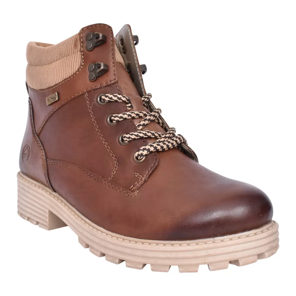 Ladies REMONTE Ladies D0W75 Tex Laced Ankle Boot In Brown